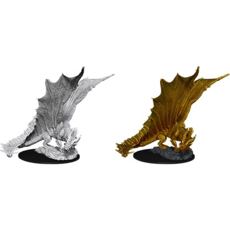 D&D Unpainted Mini Young Gold Dragon | Anime and Things