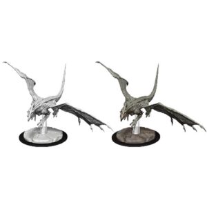 D&D Unpainted Mini Young White Dragon
