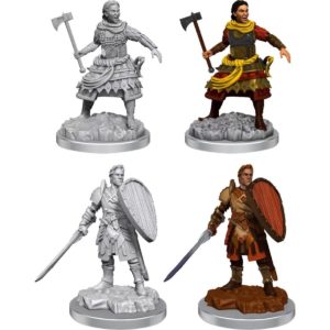 D&D Unpainted Mini Human Fighters