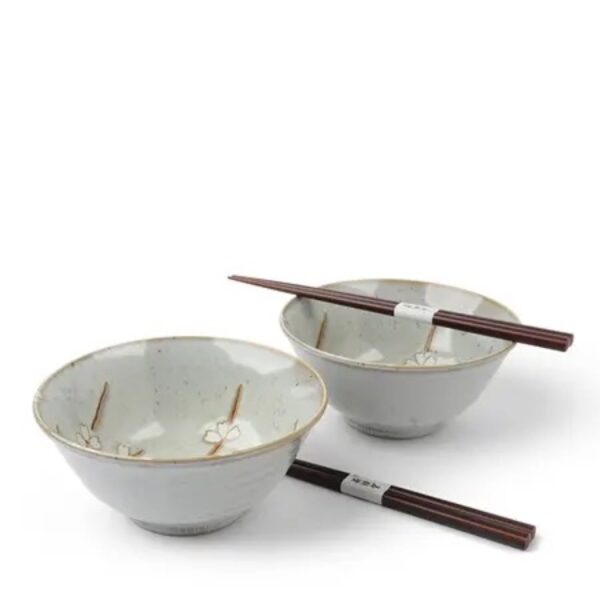 Bowl Set Sakura Blossoms Gray
