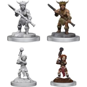 D&D Unpainted Mini Halfling Barbarians