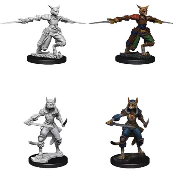 D&D Unpainted Mini Tabaxi Female Rogue