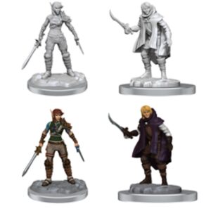 D&D Unpainted Mini Elf Rogue & Half-Elf Rogue Protege