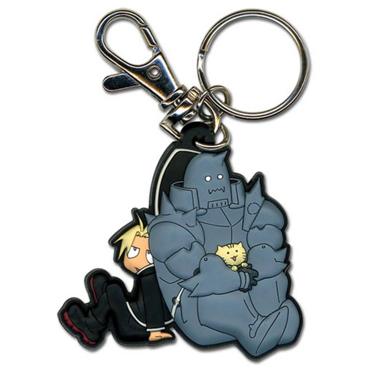 Fullmetal Alchemist Brotherhood Ed And Al With Kitty PVC Keychain