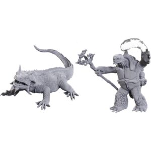 D&D Unpainted Mini Tortle Druid & Wild Shape Giant Lizard